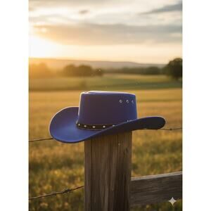 Electric Blue Felt Western Hat - Studded Band Western Express Inc